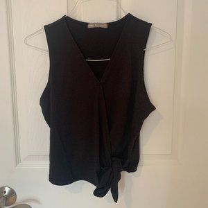 Black Tie Front Tank
